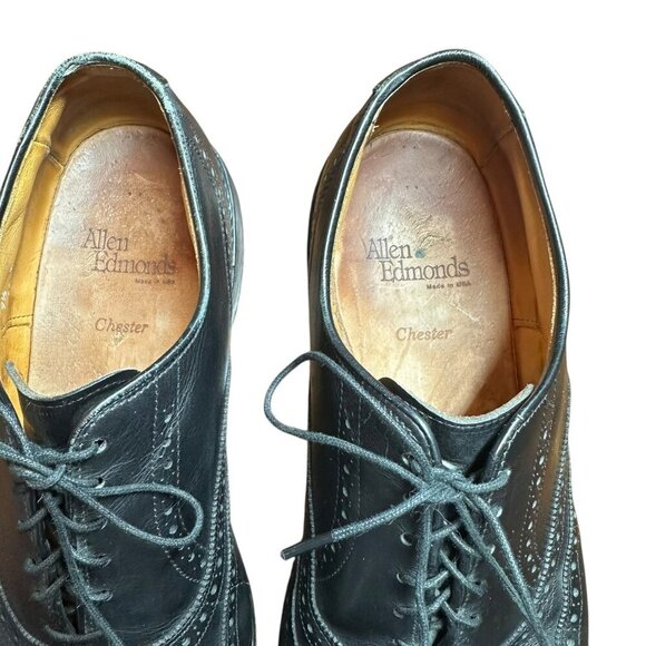 Allen Edmonds Chester Black Leather Wingtip Oxford Shoes Men’s 9.5 D Made in USA main image 9